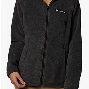 S NEW Columbia Benton Springs Fleece Jacket Dark Gray Full Zipper Women's Winter